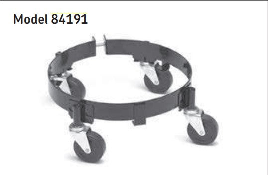 Lincoln (502) 84191 Lincoln Industrial 84191 Band Dolly and Caster Assembly For 25-50 Lb Refinery Containers, Black