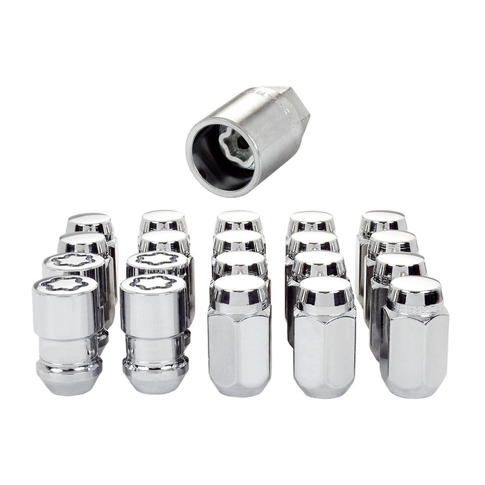 McGard 84557CN Chrome Cone Seat Wheel Installation Kit for 5 Lug Vehicles (M12 x 1.5 Thread Size); Set of 16 Lug Nuts, 4 Wheel Locks & 1 Key