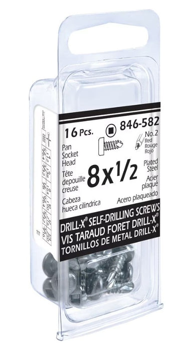 H. Paulin (680) 846-582 Paulin 16PK 8X1/2 PAN Head SQ TAPP Screw DRILLX Plated