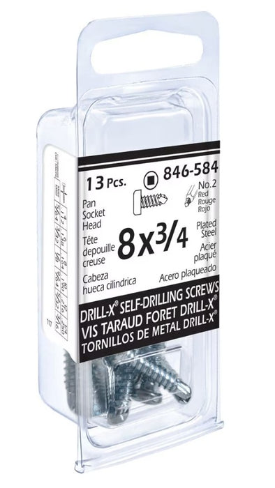 H. Paulin (680) 846-584 Paulin 13PK 8X3/4 PAN Head SQ TAPP Screw DRILLX Plated