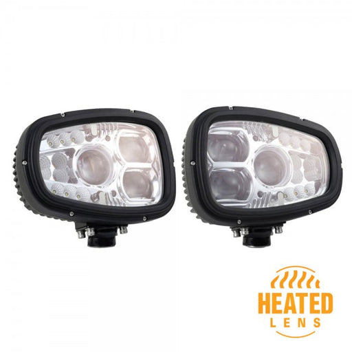 Grote 84661-4 LED Heated Snow Plow Lamp Kit (Left & Right-Hand Kit) - Heated Lens High/Low Beam Head Light