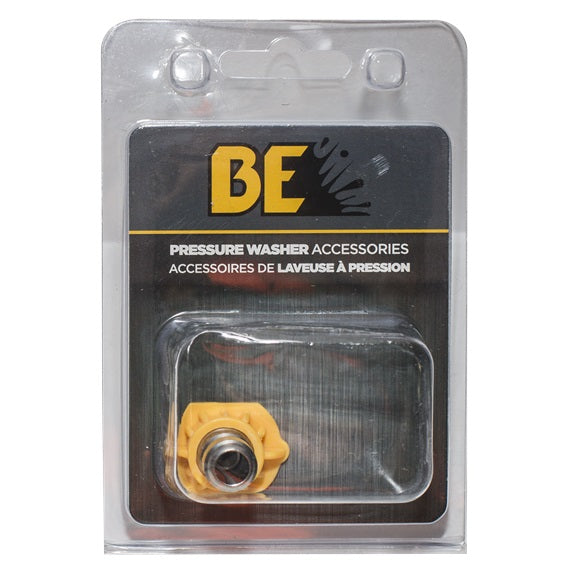 BE Pressure (374) 85.216.040BEP BE Quick Connect Yellow Tip - 15° Degree - Size .40 - Pressure Washer Spray Nozzle