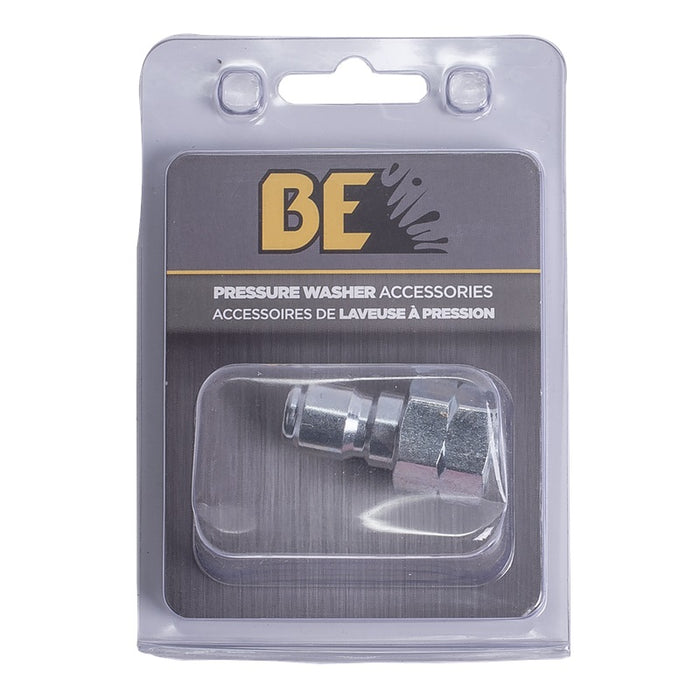 BE Pressure (374) 85.300.104BEP BE Pressure Washer Quick Connect Plug x 3/8" Female Thread Steel Plug