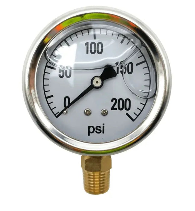 BE Pressure (374) 85.300.200 Stainless Steel Glycerin Pressure Gauge