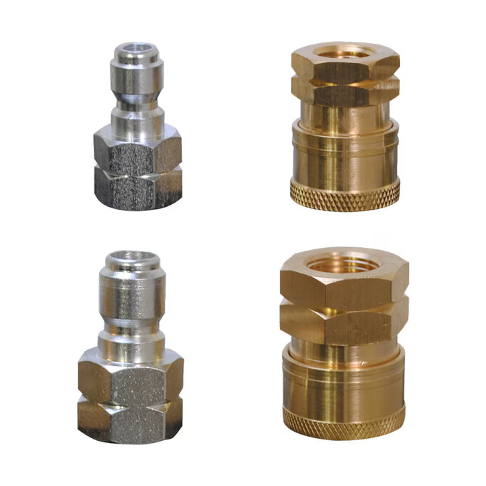 BE Pressure (374) 85.400.210 BE Power Equipment Pressure Washer Male 1/4IN and 3/8IN Quick Connect Fitting 4 Piece Kit