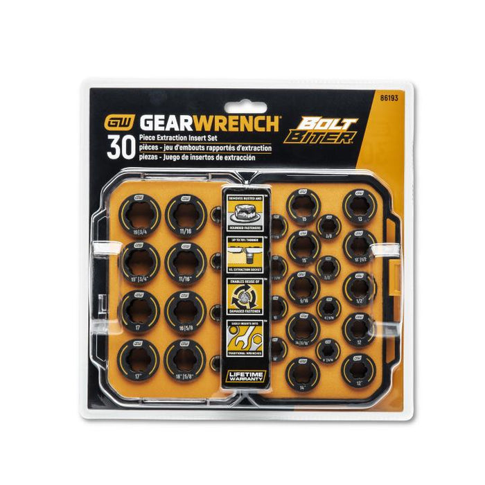 Apex Tool (442) 86193 30 Piece Bolt Biter™ SAE/Metric Wrench Insert Set