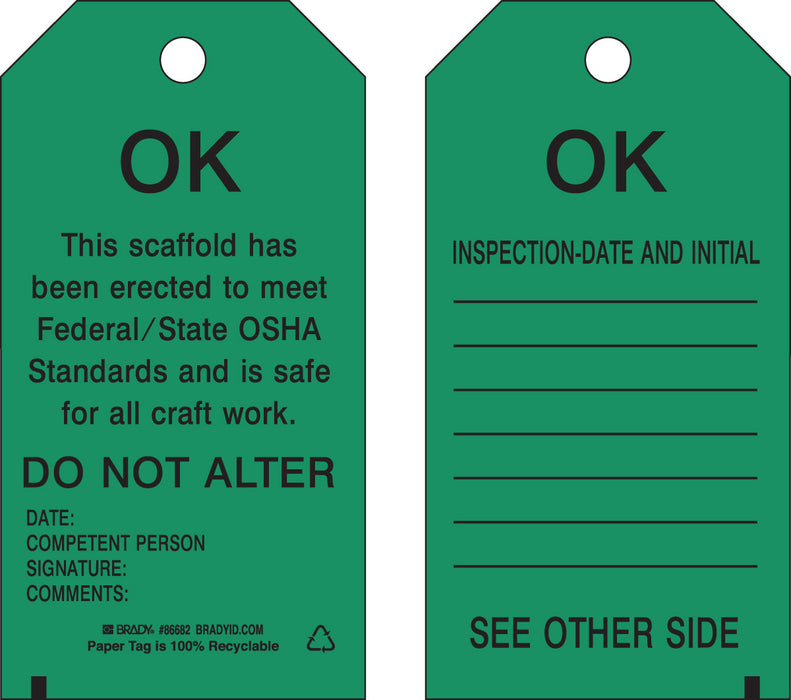 Brady (458) 86682 Cardstock Tag