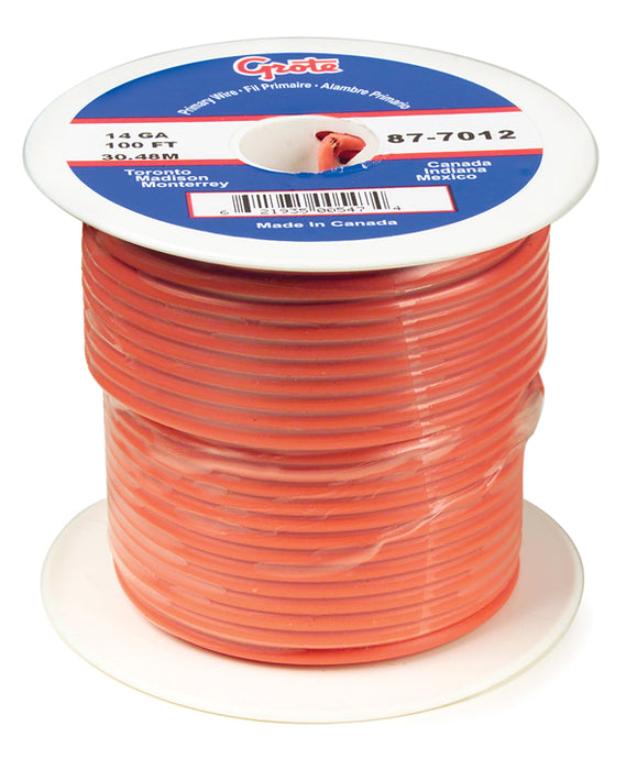Grote 87-5012 PRIMARY WIRE10 GAUGE ORANGE 100 FT SPOOL