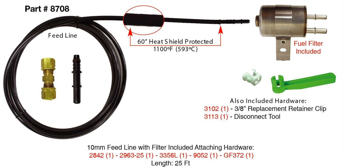 FMSI (450) 8708 Feed Fuel Line Repair Set 06'-10' Chevrolet Cobalt/Pontiac G5, 02'-07' Saturn Ion