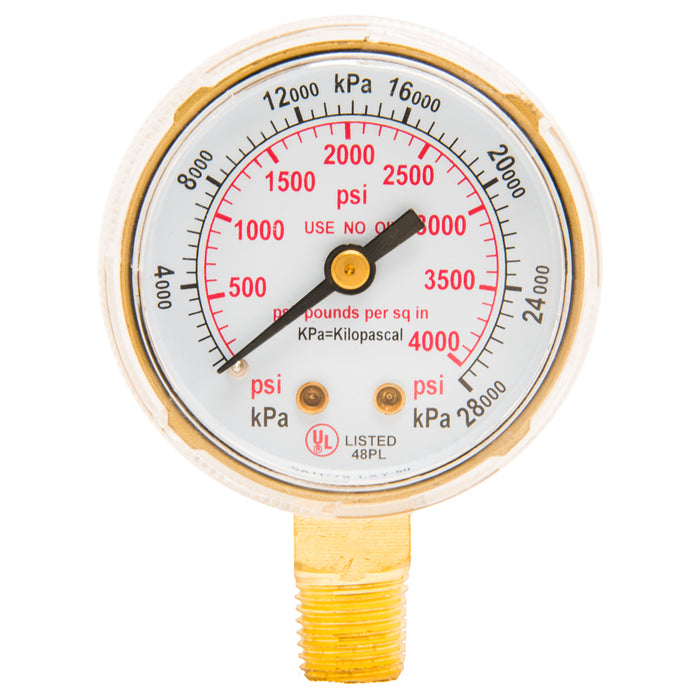 Forney (332) 87727 Regulator Gauge, 2 in, 0-4000 PSI