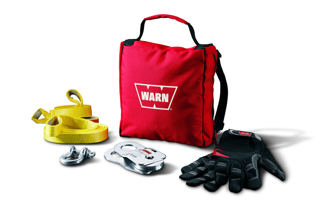 Warn (990) 88915 Includes 9000 LB Snatch Block Tree Protectors 1/2 Inch D-Shackle Gloves Gear Bag