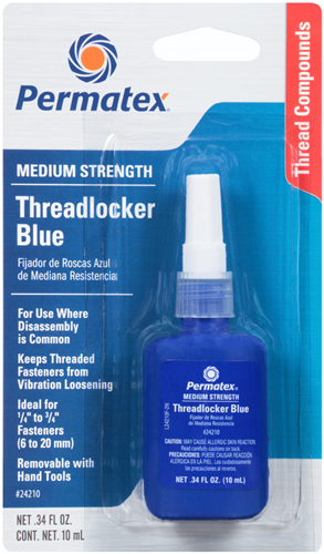 Permatex 24210 PERMATEX BLUE MEDIUM STRENGTH THREADLOCKER 10ML CARDED BOTTLE