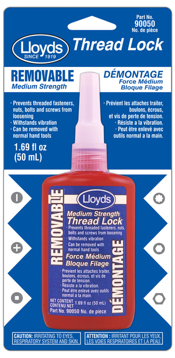 Lloyds Laboratories (947) 90050 Removable medium strength thread lock, 50 mL bottle