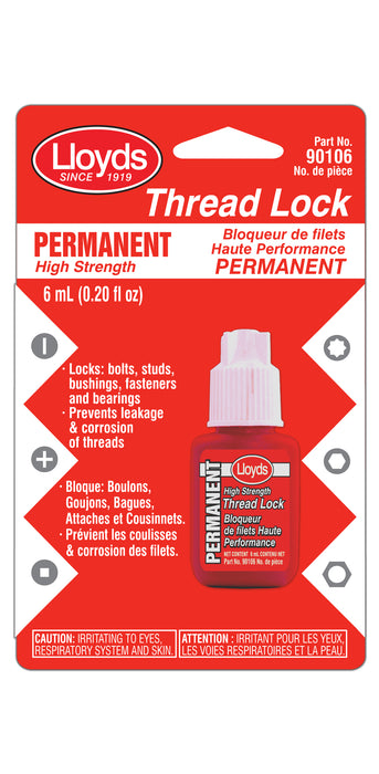 Lloyds Laboratories (947) 90106 Permanent high strength thread lock, 6 mL bottle