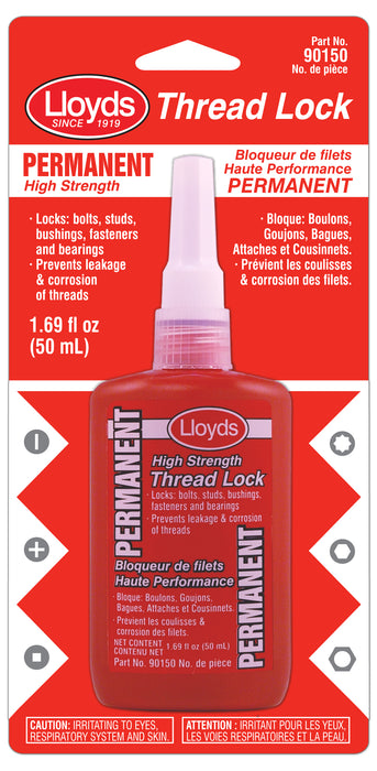 Lloyds Laboratories 90150 Permanent high strength thread lock, 50 mL bottle