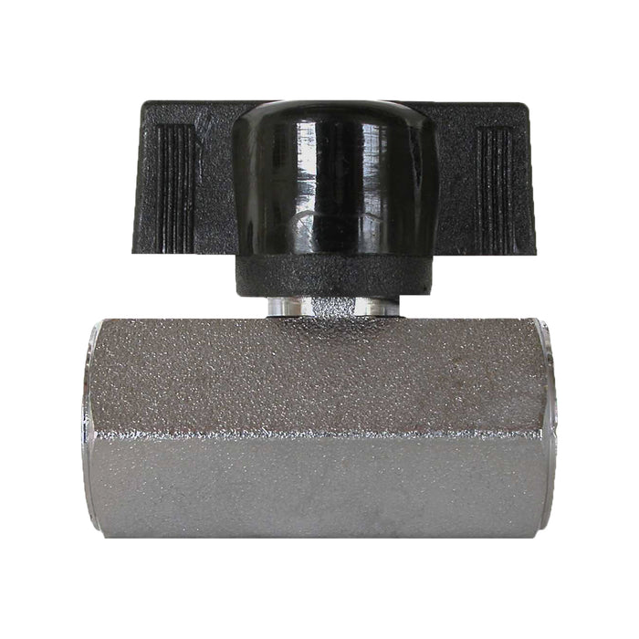 Braber Equipment (373) 91.400.101 T Handle Mini Ball Valve. Chromed Brass 1/4" FNPT x 1/4" FNPT Viton