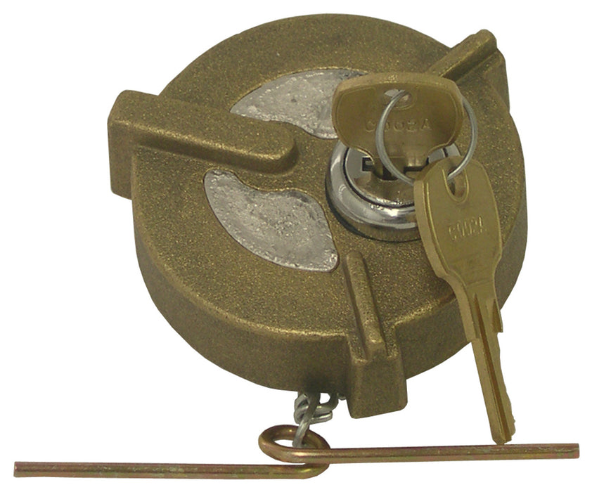 Tectran (667) 9114L-R FUEL CAP- FEM VENT FIX-IT PACK-LOCKING- BRASS- 2"