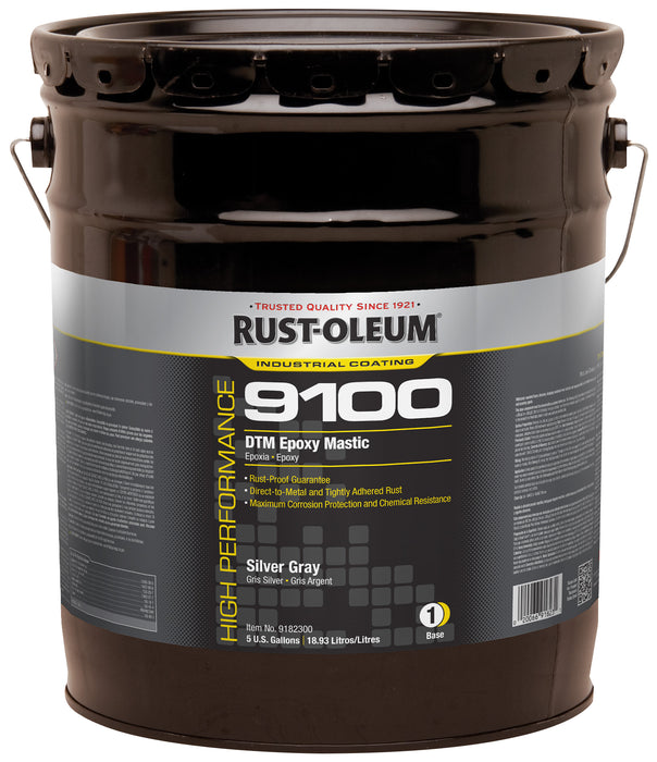 Rust-Oleum (210) 9182300 Rust-Oleum HIGH PERFORMANCE 9100 System DTM Epoxy Mastic 5 gal- SILVER GREY