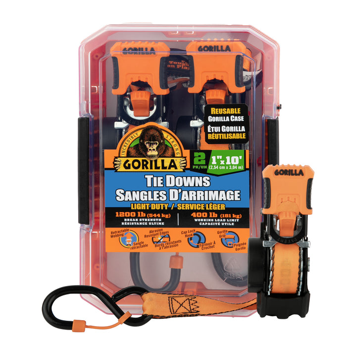 Erickson (447) 92003 (2) 1IN X 10FT 1200 LB RETRACTABLE RATCHET STRAP