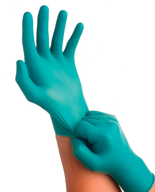 Ansell 9260011070 Touch N Tuff 5Mil. Teal, Unlined, Chloronated Nitrile Glove, Smooth Finish, Ambidextous, Rolled Cuff, Sz S, Box of 100