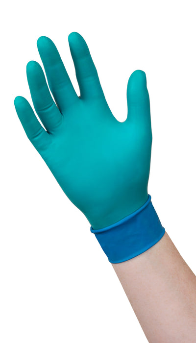 Ansell 93260100 93-260, High Chemical Resistant Nitrile/Neoprene 7.8Mil Disposable Glove, Green Exterior/Blue Interior, 12" Extended Beaded Cuff, Sz Xl(9.5-10)
