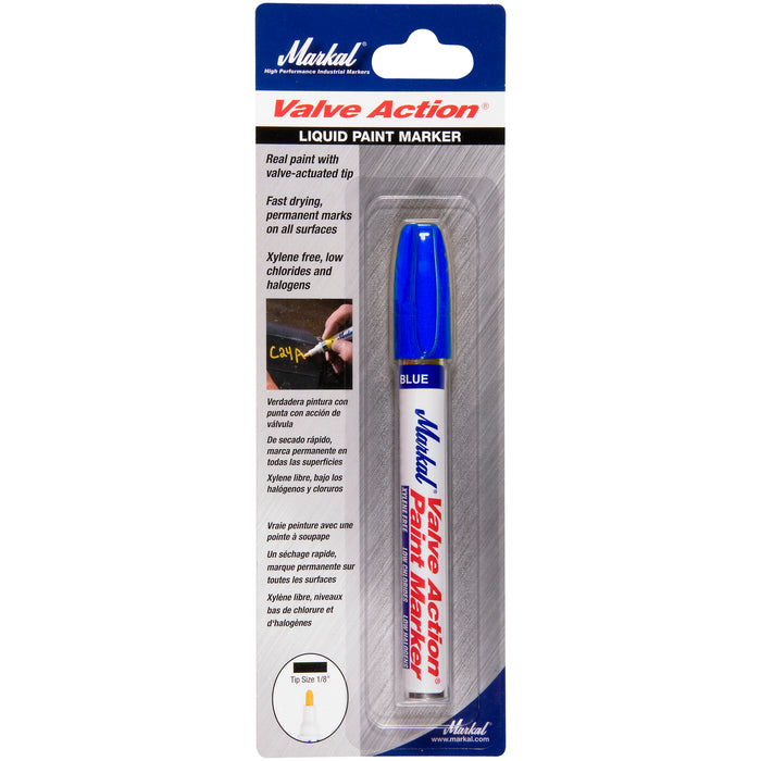 La-Co/Markal 96805 Valve Action® Paint Marker - For general marking - Blue - Carded