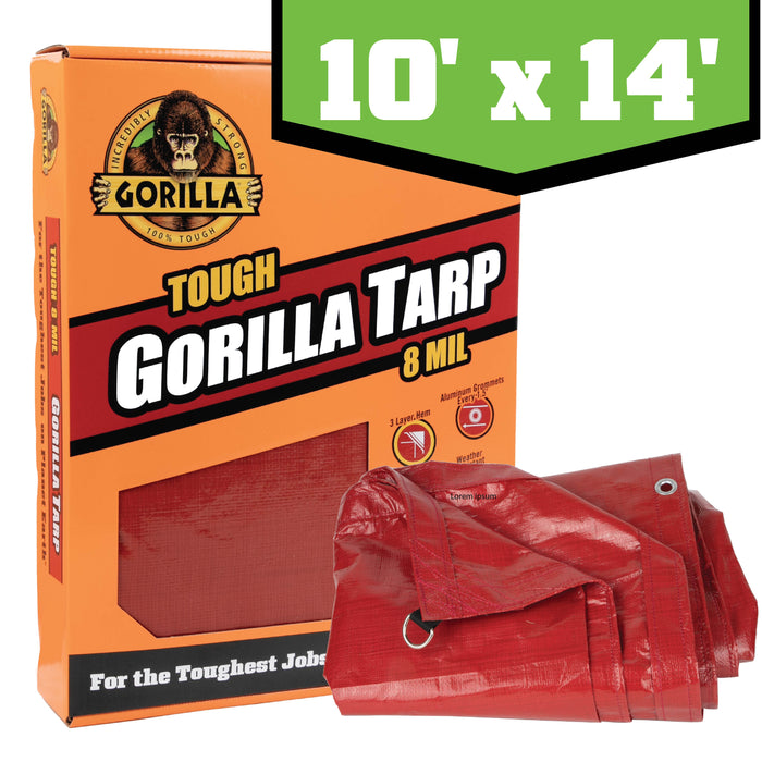Erickson (447) 97033-FR 10FT X 14FT TOUGH 8 MIL 12X12 WEAVE DARK RED GORILLA TARP / PDQ