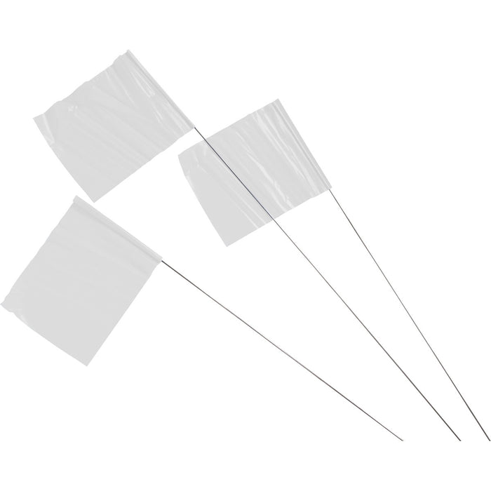 Brady (458) 98176 Utility Marking Flags, White, 100 Pack