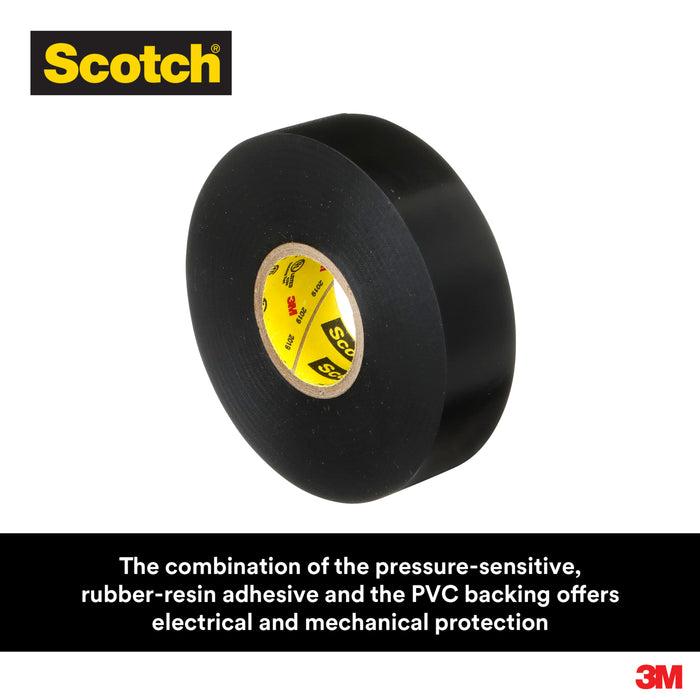 3M 06132 Scotch® Super 33+™ Professional Grade Vinyl Electrical Tape, Black, 8.5 mil (0.22 mm), 3/4 in x 66 ft (19.1 mm x 20.1 m), Colour: Black, 3M Stock No. 7100126851
