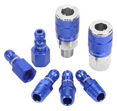 Flexzilla (717) A72457C-CA Flexzilla® Colorconnex Type C, 1/4 Body Coupler & Plug Kit (7 Pieces)