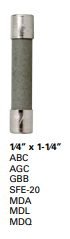 Bussmann (821) ABC-5 1/4"x1-1/4" Fast Acting Ceramic Tube Fuse (5A 250VAC 125VDC 3AB)