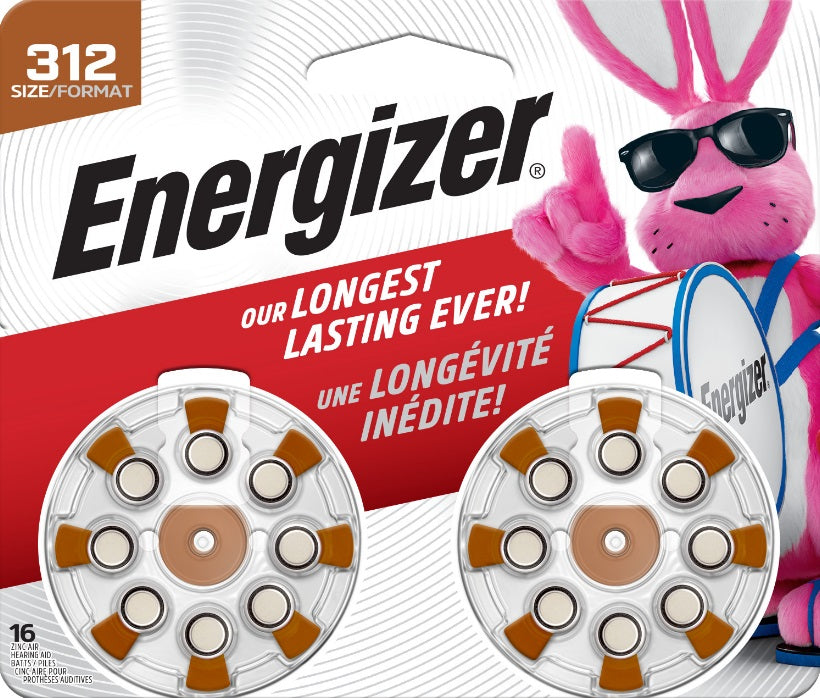 Energizer AZ312DP-16 Energizer EZ Turn & Lock Size 312, 8-Pack, Brown
