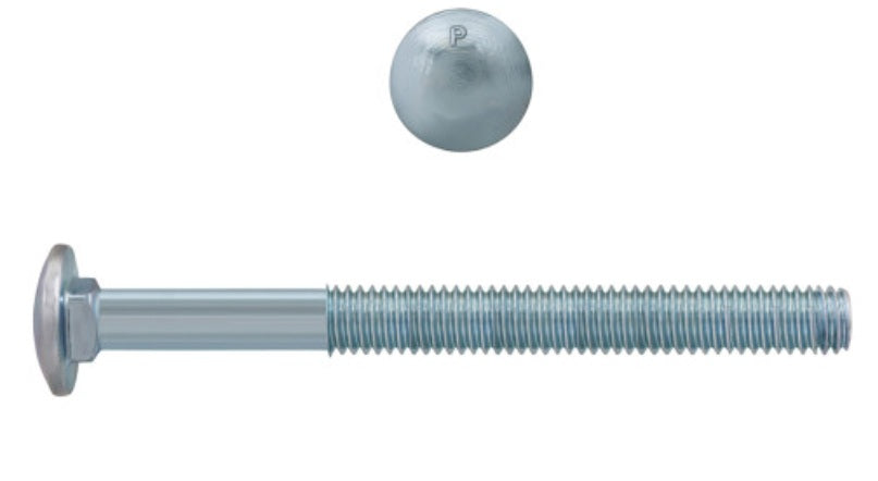 H. Paulin (680) B129-692 Paulin 5/8"-11 x 8" Carriage Bolts Zinc Grade 2 UNC PT 50 Pcs