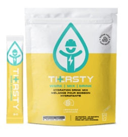 Thersty Hydration BAG1040-LEM Thersty Work Mix Drink, Lemonade - 1 Bag of 40 single serve stick packs