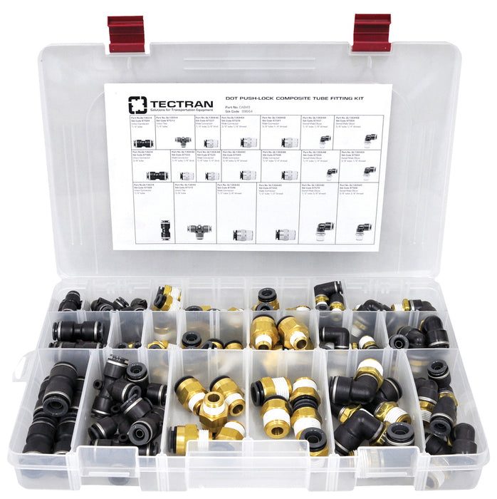 Tectran CAB49 COMPOSITE PUSH-LOCK FITTINGS - 100 PIECE ASSORTMENT