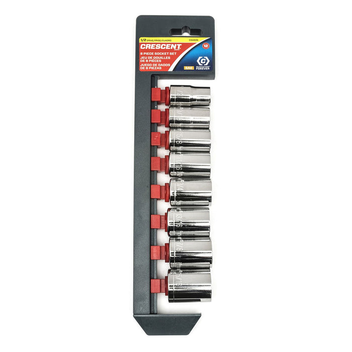 Apex Tool (442) CSAS0N Crescent SOCKET SET, 8PC, 1/2" DRIVE, SAE