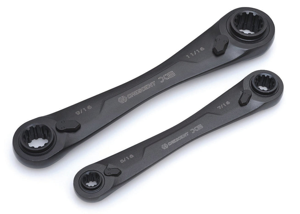 Apex Tool (442) CX6DBS2 Crescent RATCHETING WRENCH SET, 2PC, 4IN1, SAE, DB
