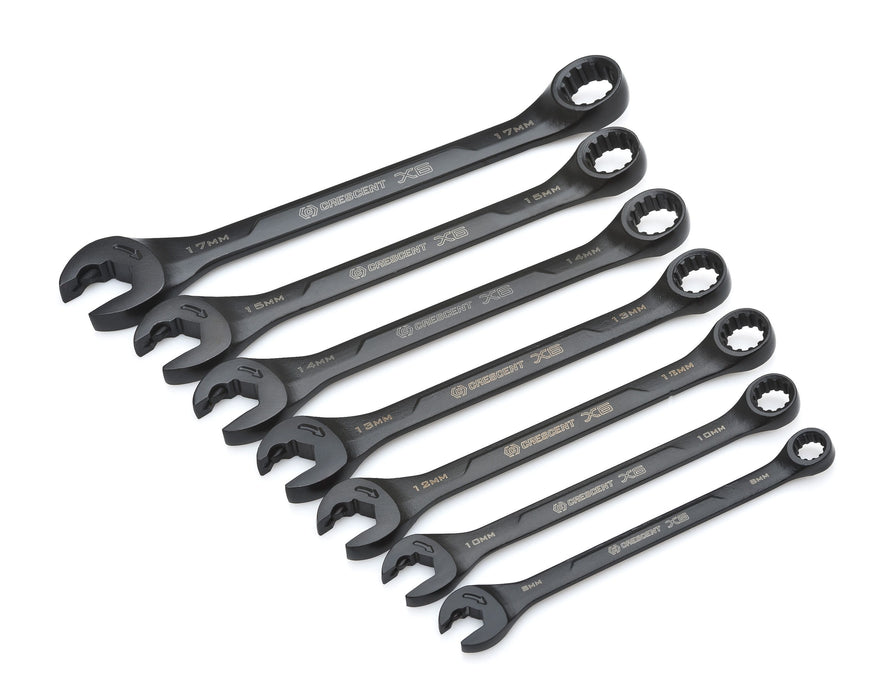Apex Tool CX6RWM7 Crescent WRENCH SET, 7PC, RATCHETING OPEN END, MM