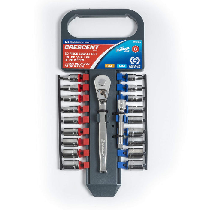 Apex Tool (442) CSWS1N Crescent 20 PC 1/4IN DRIVE SOCKET