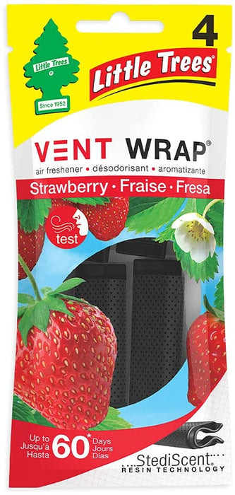 Car-Freshner CTK-52736-24 Little Trees CTK-52736-24 Strawberry Vent Wraps - Four 4-Packs