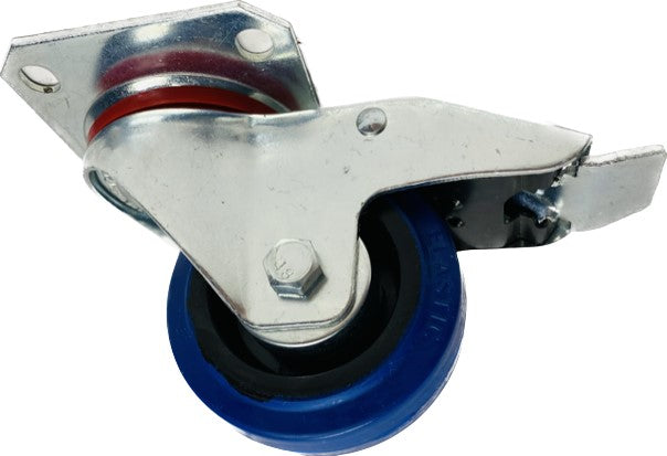 Colson (169) E322RB-SWB 3" TOTAL LOCK ELASTIC BLUE RUBBER WITH ROLLER BEARING