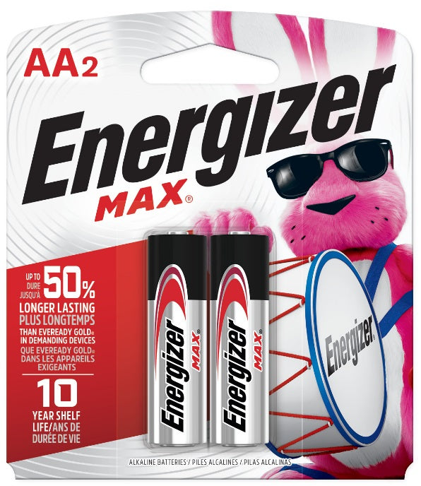 Energizer E91BP-2 Energizer MAX Alkaline AA Batteries, 2 Pack
