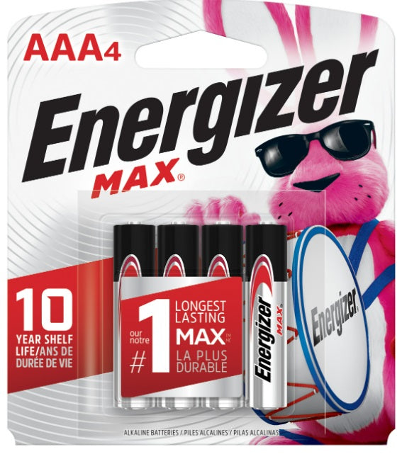 Energizer E92BP-4 Energizer Max AAA Alkaline Batteries, 4 Pack