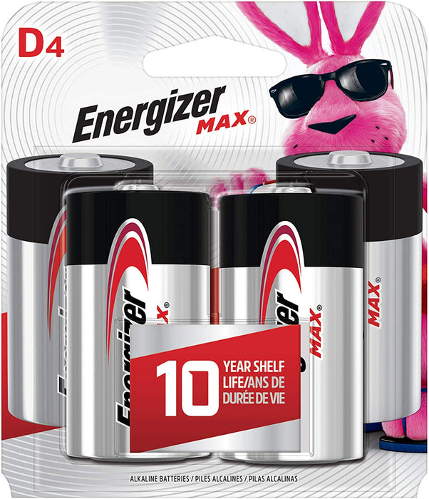 Energizer (831) E95BP-4 Energizer Max D Alkaline Batteries, 4 Pack