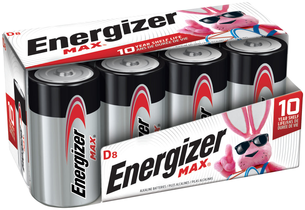 Energizer E95FP-8 Energizer Max D Alkaline Batteries, 8 Pack