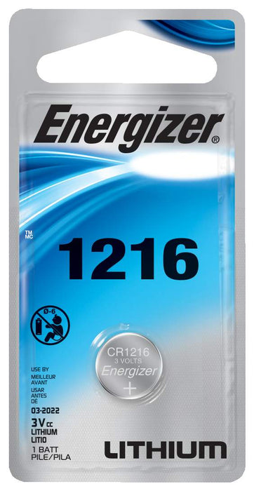 Energizer (831) ECR1216BP Energizer 1216 Lithium Coin Battery, 1-Pack