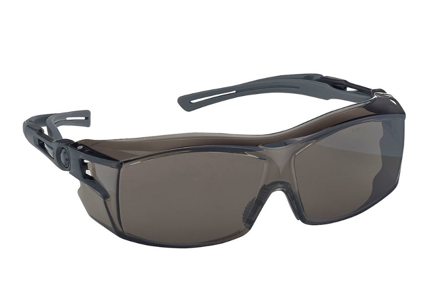 PIP Canada (449) EP750-S Otg Extra™ One-Size Fits All Otg Rimless Safety Glasses With Black Temple, Smoke Lens And 4A Coating
