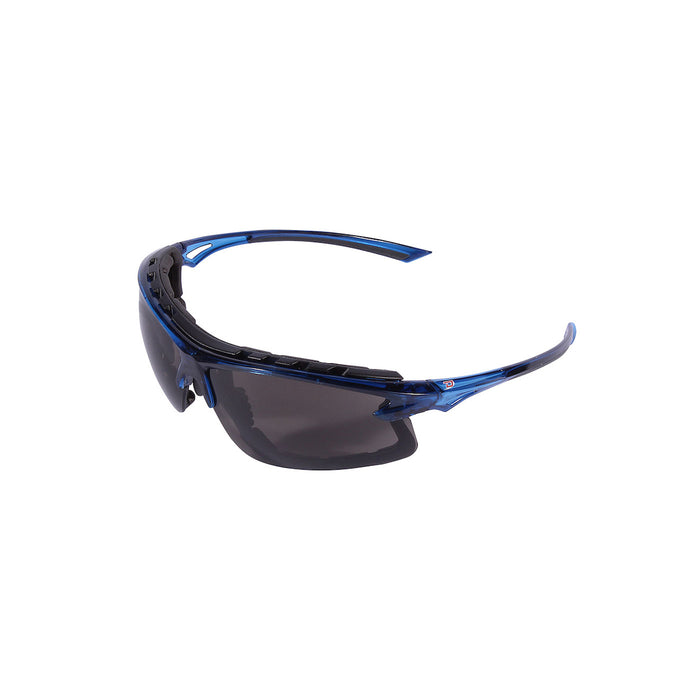 PIP Canada (449) EPD6S17 OPTI-SEAL™ SAFETY GLASSES - Semi-Rimless Safety Glasses with Blue Temple, Smoke Lens, Foam Padded and 4A Coating