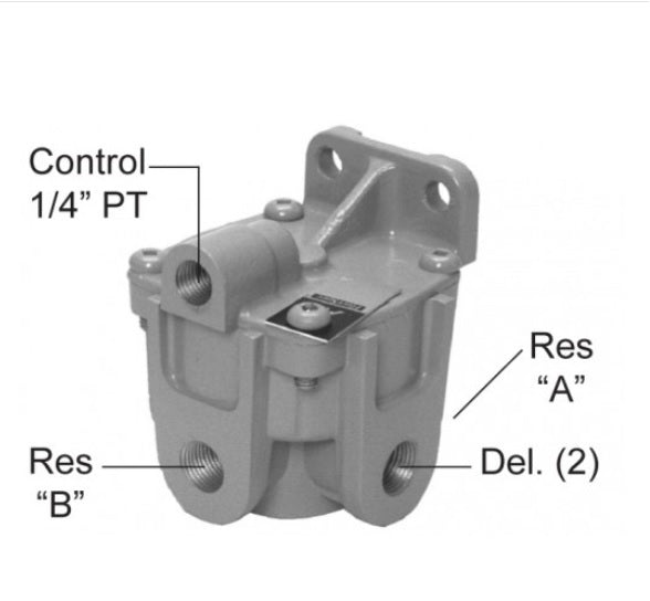 FleetSpec FSKN28500N RG-2, 2 Delivery RELAY Valve, Haldex style, New.