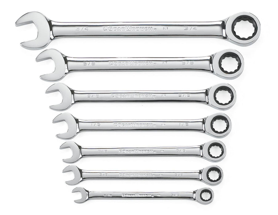 Apex Tool 9317 Gearwrench SET WR RAT COMB SAE 7PC